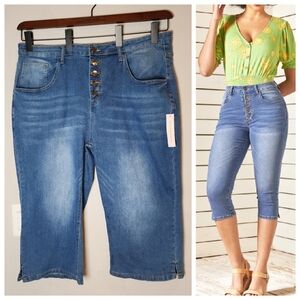 NWT Modcloth Pedal Pusher Capri Jean Stretch Denim Women's Plus Size 24W